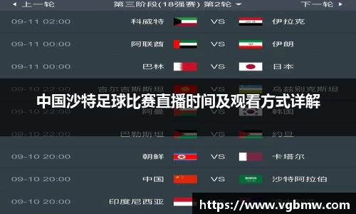 中国沙特足球比赛直播时间及观看方式详解