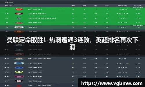 曼联定命取胜！热刺遭遇3连败，英超排名再次下滑